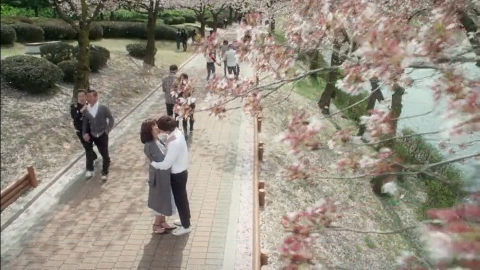 Wednesday 3:30 PM Seon Eun-woo and Yoon Jae-won kissing cherry blossoms